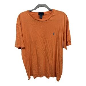 Polo Ralph Lauren Orange Logo TShirt Size Large 100% Cotton Short Sleeve
